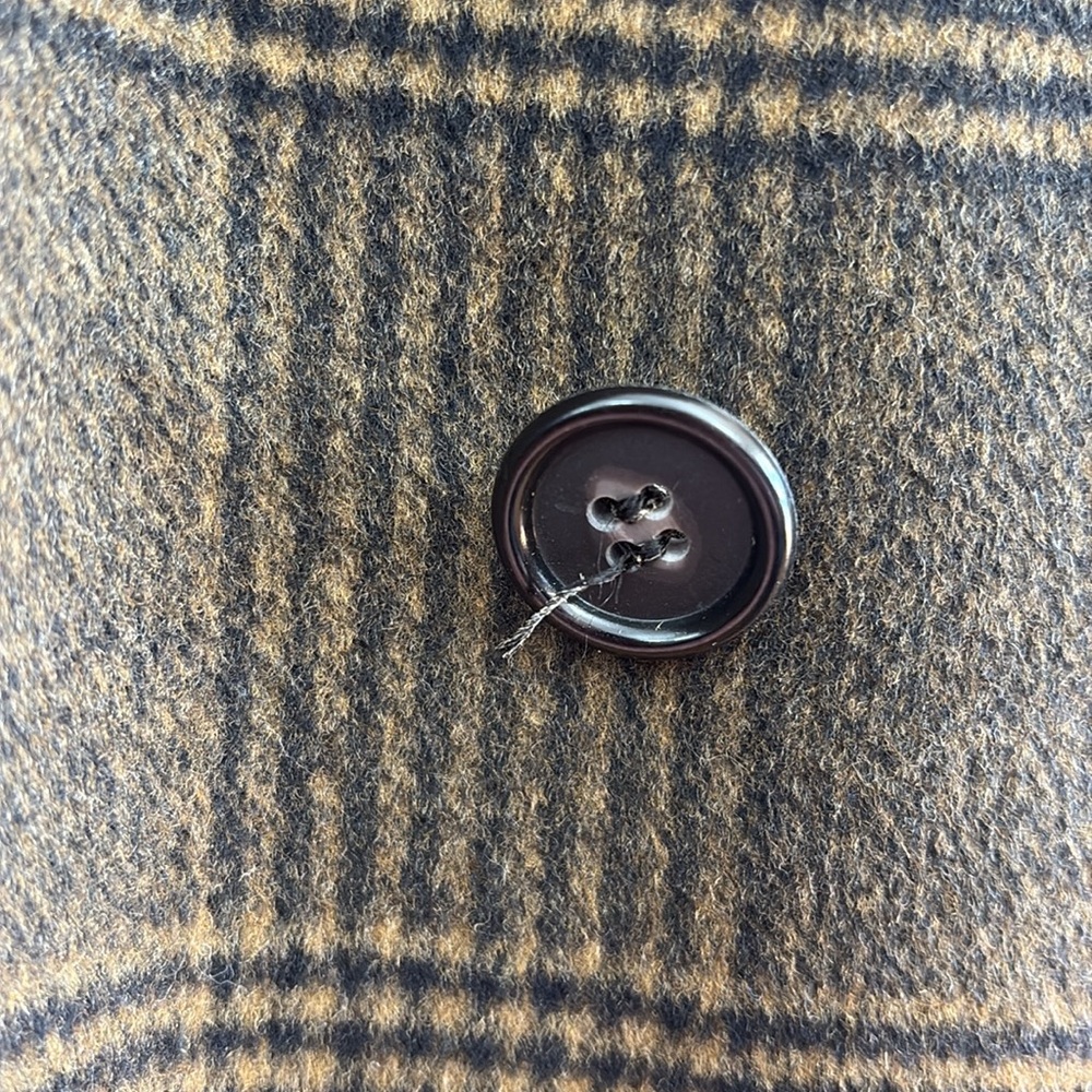 VTG Wool Men’s Dress Coat Brown Plaid - Picture 8 of 9